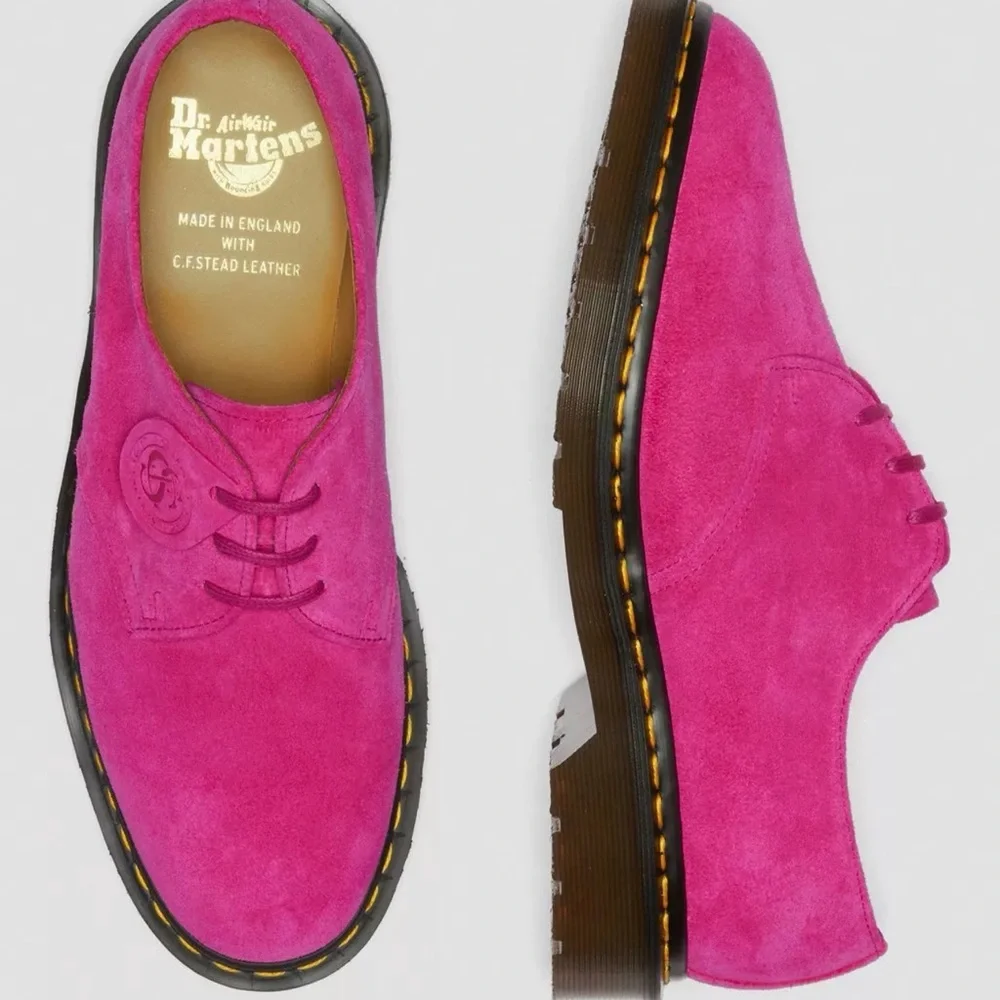 DR MARTENS 1461 made in England pink suede oxfords - Picture 10 of 11